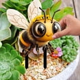 thumbnail image 5 of Lypsnake Bee Garden Decorative Floor Insert,Cute Cartoon Bumblebee Yard Art with Flower Crown,Weatherproof Resin Ground Stake for Outdoor Lawn Flower Bed Patio and Backyard Display, 5 of 7