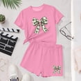 thumbnail image 7 of Jinhomg Girls Athletic Sets Cute Graphic Short Sleeve Tops and Yoga Shorts Workout Running Gym Summer Outfits for 4-15 Years, 7 of 7