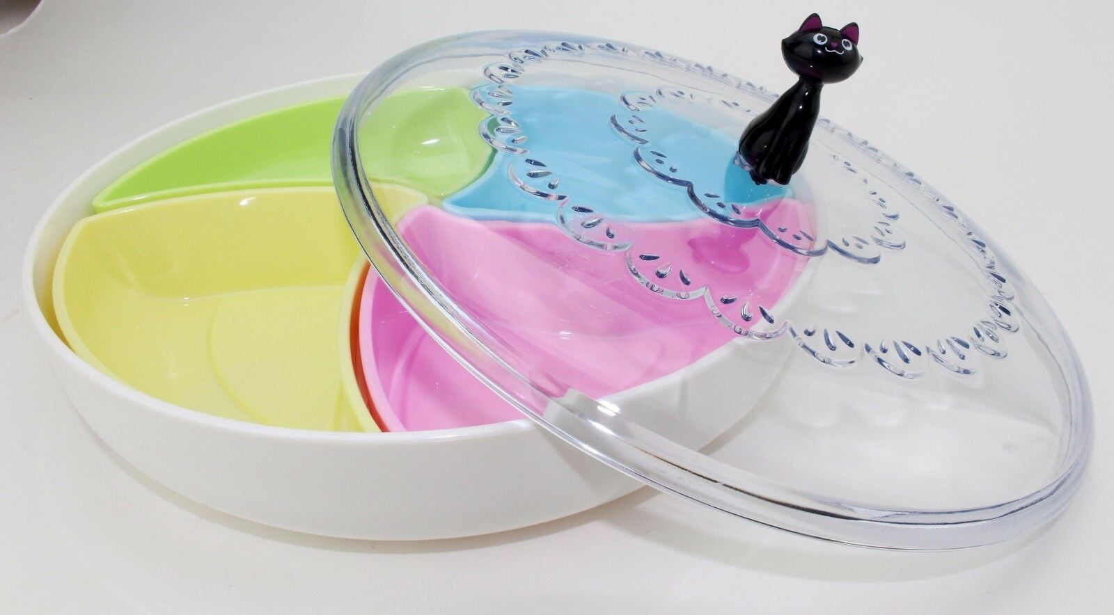 Novelty Design Lucky Cat Candy Box Durable Plastic Bright Color Kitchen Organizer LS02086