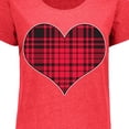 thumbnail image 4 of Inktastic Red Plaid Heart Women's Plus Size T-Shirt, 4 of 5