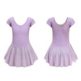 thumbnail image 3 of Trolimons Toddler Girls Ballet Dress Spring Summer Solid Short Sleeve Gymnastics Dress Princess Dress Clothes Size 3-4T, 3 of 3
