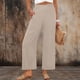 thumbnail image 1 of TaTaai Women's Summer Straight Leg Pants, Loose Fit High Waist Trousers with Pockets, Soft Ruffles and Pleats Design, Perfect for Casual, Beach and Seasonal Wear Gift, 1 of 7