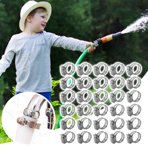 Clearance Sale!30 Pack Hose Clamps Stainless Steel Clamps Worm Gear Hose Clamp Miniature Powerseal Kit,Silver Faucet Hardware