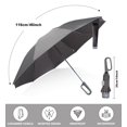 thumbnail image 4 of Inverted Umbrella with Carabiner Handle, Wind Proof Umbrellas For Rain, 46 Inch Portable Reverse Folding Umbrella, Car Umbrella for Women Men, 10 Ribs, 4 of 4
