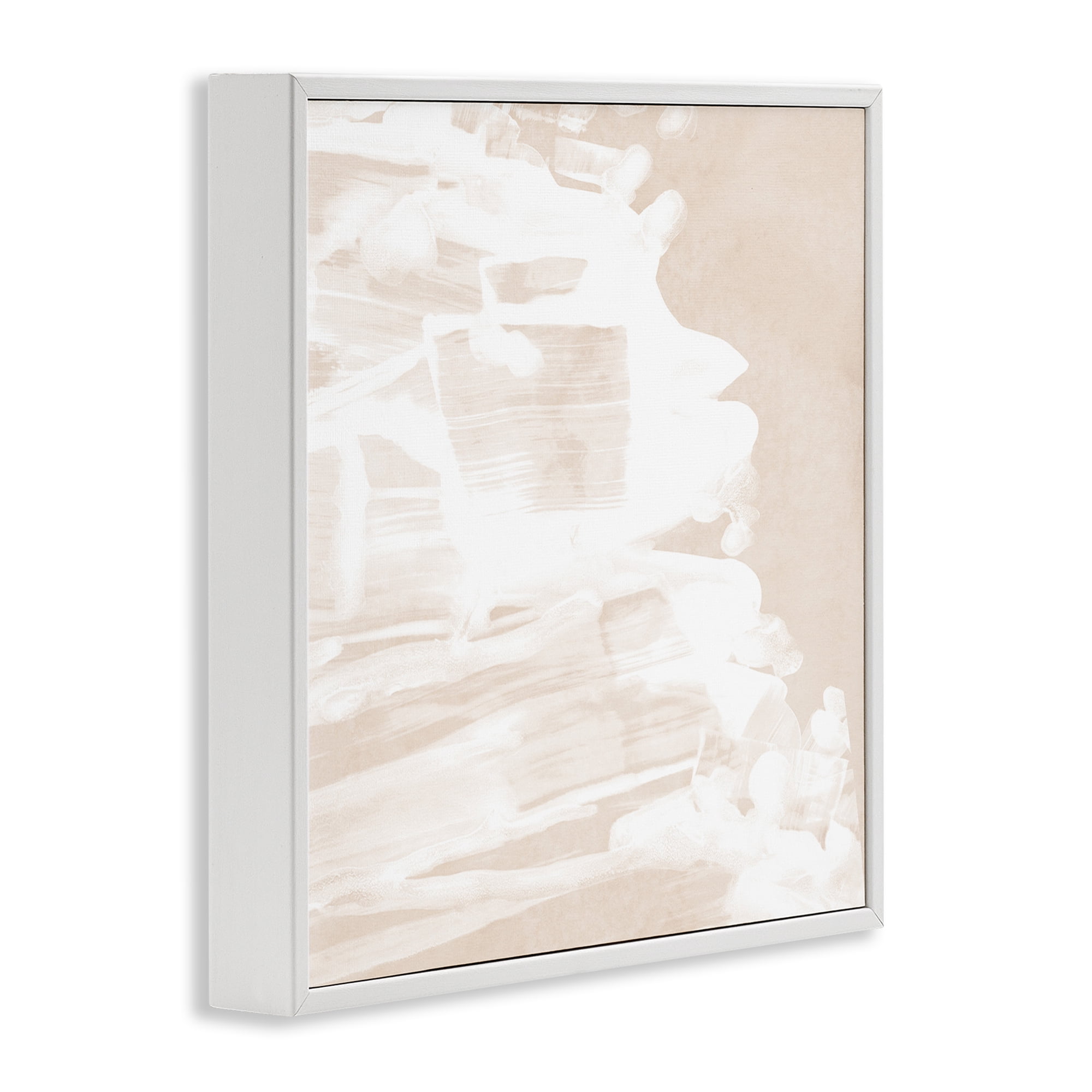 Stupell Industries Abstract Tide Movement Abstract Painting White Framed Art Print Wall Art, 24 x 24