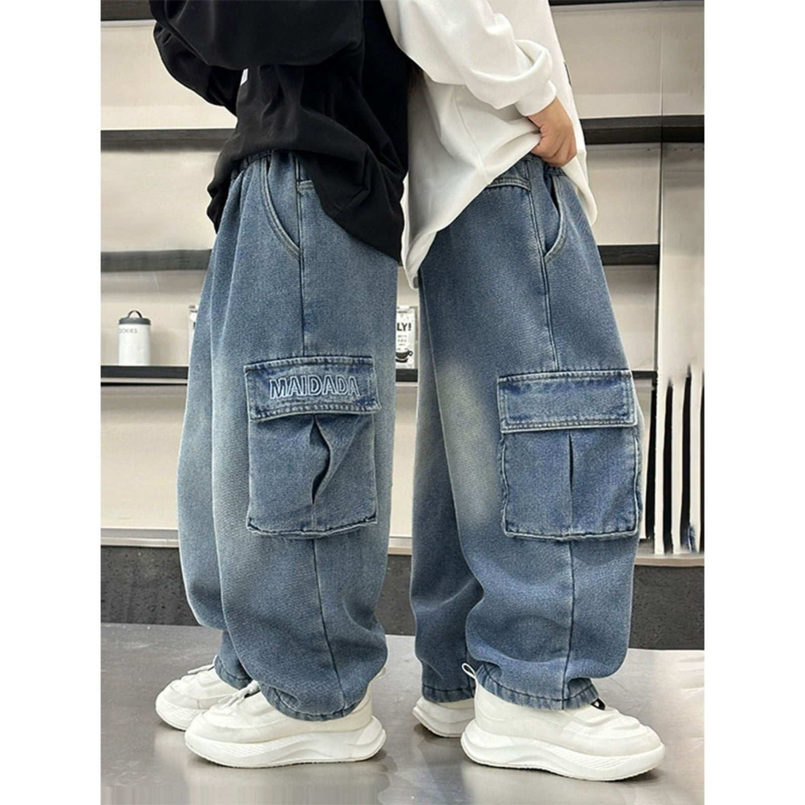 Ripped Jeans Mens Baggy Jeans Grey DFGIGT Mens Ripped Jeans Baggy