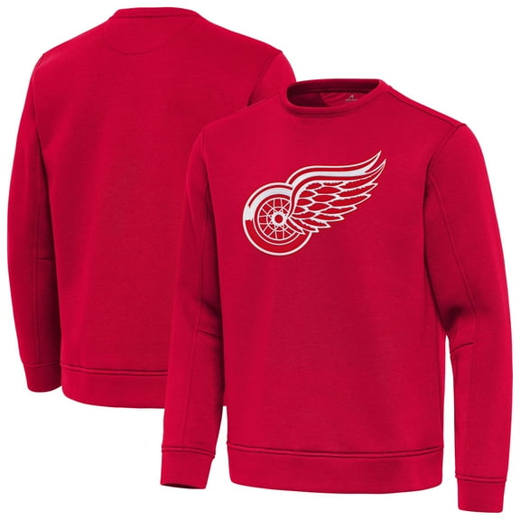 Men's Antigua Red Detroit Red Wings Relevant Lightweight Pullover Sweatshirt