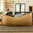 thumbnail image 4 of Jaxx 7 Foot Giant Bean Bag Sofa, Camel, 4 of 7