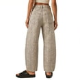 thumbnail image 6 of VBVC Women's Floral Paisley Print Barrel Jeans , High Waisted Denim Pants For Women,Ladies' Baggy Washed Trousers with Pockets,Gray,S-2XL, 6 of 10