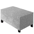 thumbnail image 2 of TOPCHANCES Stretch Ottoman Cover, Rectangle Jacquard Footstool Slipcover, Anti-Slip Furniture Protector (Light Gray, L Size), 2 of 7