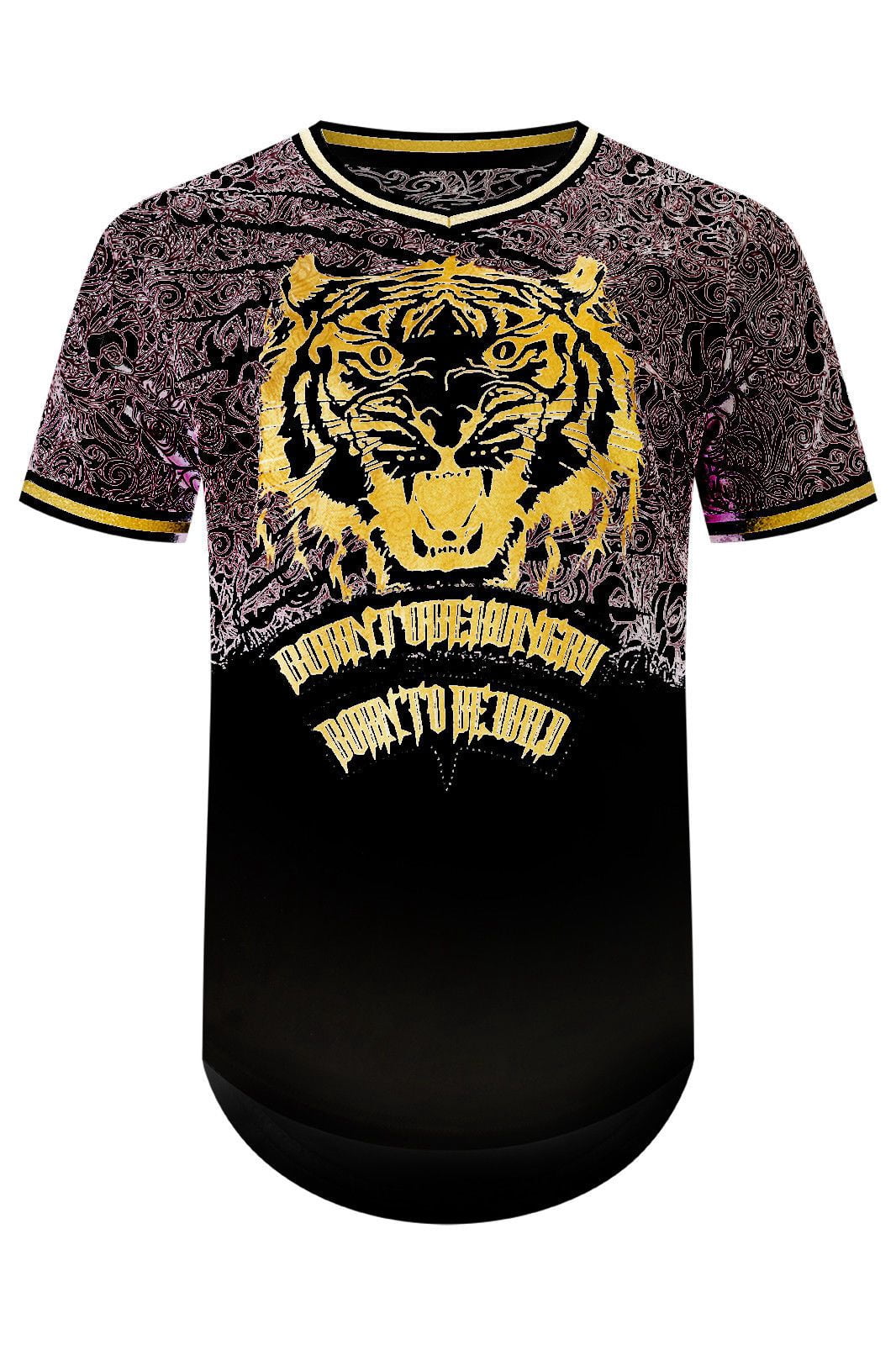 New Men Tiger Gold Printed T-Shirt 