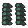 thumbnail image 2 of Four Leaf Clover Pattern 10 PCS Golf Club Top Covers, Water Proof PU Delicate Golf Iron Set Covers Suitable for Most Clubs, 2 of 7