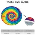 thumbnail image 6 of Colorful Rainbow Tie Dye Spiral Pattern Round Fitted Tablecloth with Elastic Edge,Dining Table Cover Waterproof,Outdoor Round Tablecloth for Camping,Dining,Indoor and Outdoor, 6 of 7