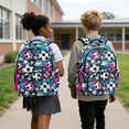 thumbnail image 4 of DISNIMO Soccer Graffiti Print Spacious School Backpack, Multi Compartment Bookbag with Side Mesh Pockets for Elementary & Middle School Students Daily Use, 4 of 7