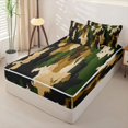 thumbnail image 3 of Castle Fairy Vintage Earth Camo Zipper Twin Comforter Sets with Fitted Sheet and 2 Pillowcases,Abstract Painterly Blotch Zipper Bedding Set,Khaki Olive Black,Reversible, 3 of 5