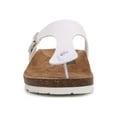 thumbnail image 3 of Women Soft Cork Footbed PU Leather Hook and Loop T Strap Flip Flops (PU White / 9 ), 3 of 4