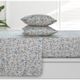 thumbnail image 4 of Azores Home Organic Cotton Sateen 300 Thread Count Deep Pocket Sheet Set Isabella Blue-Grey Twin, 4 of 5