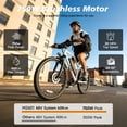 thumbnail image 4 of Electric Mountain Bicycle, 26" Tire E-Bike for Adults, 750W Peak Motor, 48V 7.8Ah Removable Battery, 7-Speed, UL2849, Front Suspension, White, 4 of 10