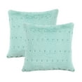 thumbnail image 6 of Home Soft Things Stitching Jacquard Faux Fur Throw Pillow Cover 2 Piece Set - Bleached Aqua - 20" x 20", 6 of 6