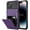 GreyPurple, variant on For iPhone 14 Pro Case Wallet Cover 4-Card Credit Card Holder ID Slot Scratch Resistant Dual Layer Hybrid Protective Hard Shell Rugged TPU Bumper Armor Case for iPhone 14 Pro case 6.1" Gun