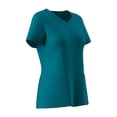 thumbnail image 3 of TEAJOPSUU Womens Scrubs Set Criss Cross V-Neck Short Sleeve Top4-Pocket Straight Leg Jogger Pants Side Split Scrubs Medical Uniform B-Green, 3 of 8