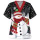 thumbnail image 1 of Puntoco Blusa de Navidad de uniforme de trabajo con cuello en V y manga corta para mujer Puntoco Puntoco-2108, 1 of 5
