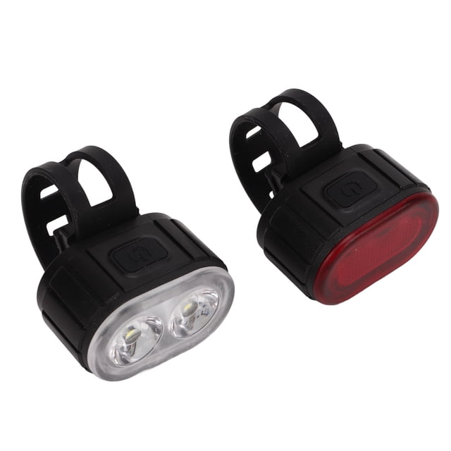 Bike Light Set, 350Lm LED Bike Lights Set ABS Silicone USB Rechargeable Lightweight Portable For Camping