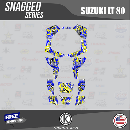 Kalair GFX Graphics Kit for Suzuki ATV LT80 LTZ80 (All Years) Snagged Series