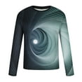 thumbnail image 5 of Blusas y camisas de manga larga con cuello redondo para hombre, blusa informal de manga larga con cuello redondo y estampado de rayas, blusa de poliéster para hombre, 5 of 5