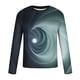 thumbnail image 5 of Blusas y camisas de manga larga con cuello redondo para hombre, blusa informal de manga larga con cuello redondo y estampado de rayas, blusa de poliéster para hombre, 5 of 5