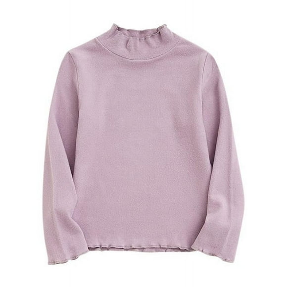 Jamicy Base Shirt for Kids Clearance Sales Kids Girls Casual Tops Long Sleeve Turtleneck T-Shirt Basic Solid Color Outfit for Toddler Baby Girl