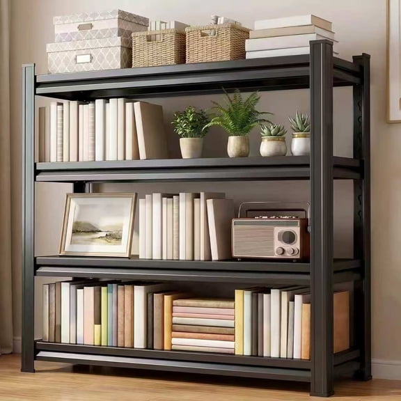 36" W Garage Shelving Heavy Duty, 2400LBS Loads Garage Storage Shelves Heavy Duty, 4-Tier Metal Shelving Units and Storage Racks, Industrial Utility Shelf,36"Wx16" Dx54" H, Black