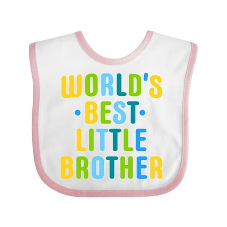 

Inktastic Worlds Best Little Brother Gift Baby Boy Bib