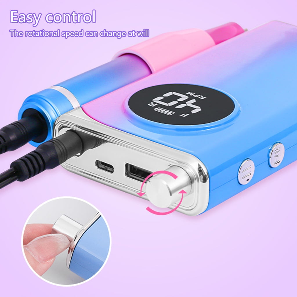 40000RPM Electric Nail Drill Machine with Pause Mode Electric Nail File Nail Drill File for Acrylic Gel Nail Polishing