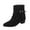 Z01 Black, variant on Gyexs Mid Calf Boots for Women Wrinkled Side Zipper Fringe Round Toe Flat Retro Flat Booties Comfortable Walking Shoes Black Size 7
