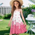 thumbnail image 6 of Uourmeti Starry Ice Cream Print Girls Summer Sundress Soft Spaghetti Straps Casual A Line Swing Dress 13-14T Toddler Kids Cami Tiered Dress, 6 of 6