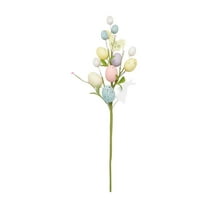 Artificial Easter Flower Easter Spray with Colorful Eggs Christmas Decorative Spring Floral Stems Speckled Easter Egg Twig Branches for Easter Holiday Floral Arrangement