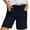Dark Blue, variant on Timegard Womens Shorts Knee Length Pants Summer Elastic Waist Roll Straight Leg Comfy Casual Shorts