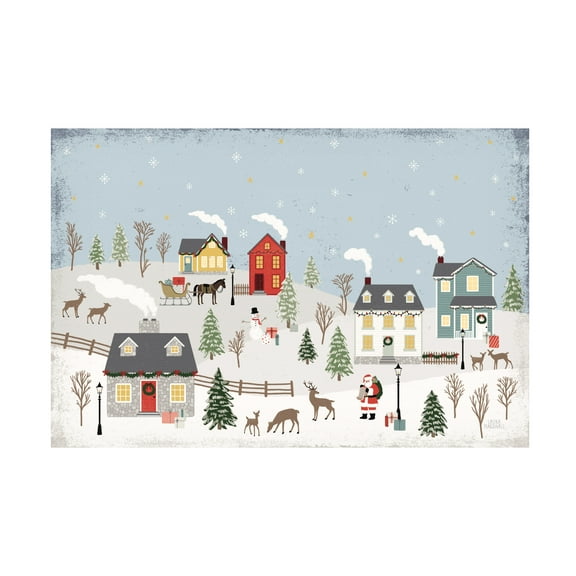 Laura Marshall 'Christmas Village II Day' Canvas Art