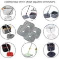 thumbnail image 3 of HSAPOW-® 6-Pack 9 inch Extra Thick Microfiber Pad Refill for SPIN-800 TrueClean Mop & Bucket Square, Compatible with M16 and Most Square Spin Mop and Bucket, Machine Washable up to 100x, 3 of 4