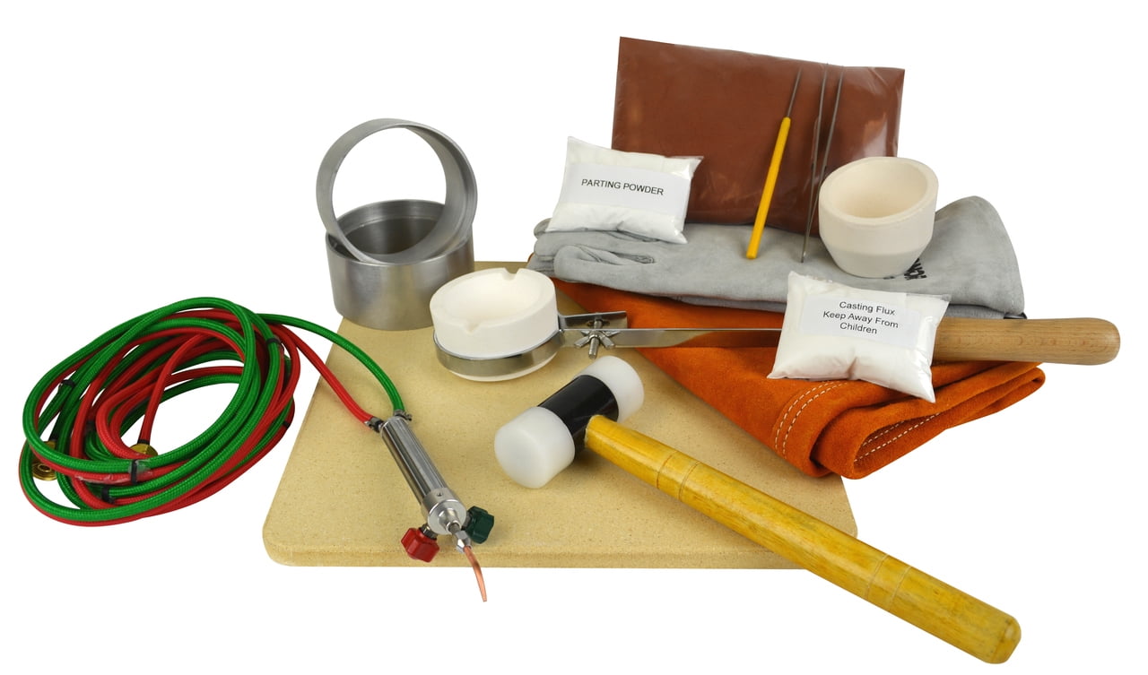 Quick Cast Sand Casting Basic Kit Metal Jewelry Making Petrobond Tool Set - KIT-0053, Women's, Brown