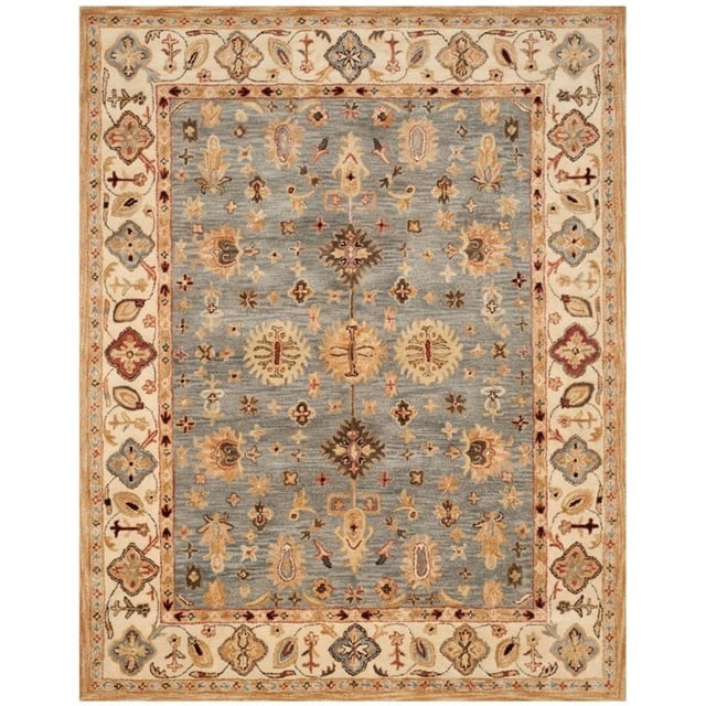 Safavieh Antiquities Collection AT847A Handmade Traditional Oriental Blue and Ivory Wool Area Rug (3' x 5')