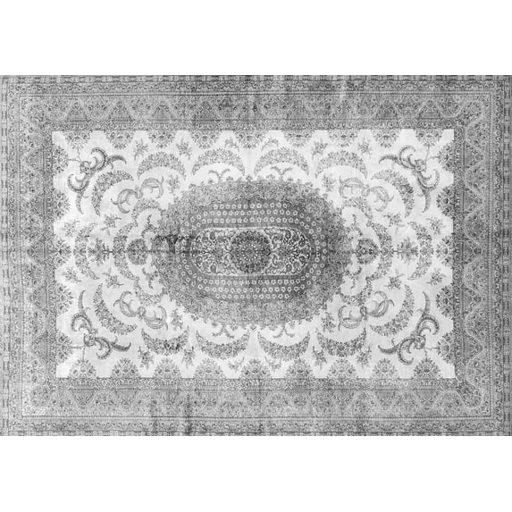 Ahgly Company Indoor Rectangle Medallion Gray Traditional Area Rugs, 8' x 10'