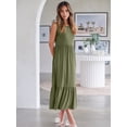 thumbnail image 6 of ANRABESS Women Summer Casual Sleeveless Crewneck Sundress Aline Flowy Tiered Maxi Long Beach Dress Vacation Outfits MediumGreen, 6 of 12