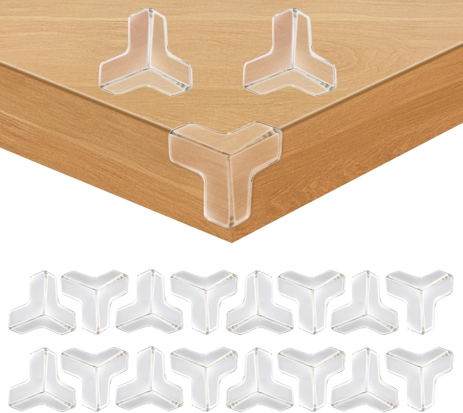 20 Pack Clear Corner Protectors for Baby Safety, Furniture Edge Guards, Childproof Table Corner Covers, Home Safety Bumper Pads