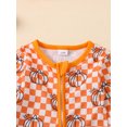 thumbnail image 4 of Suealasg Halloween Baby Girl Boy Pajamas Rompers Long Sleeve Pumpkin Print One-Piece Pajamas Infant Footie Pjs Newborn Zip Up Full Length Jumpsuits Sleepwear, 4 of 8