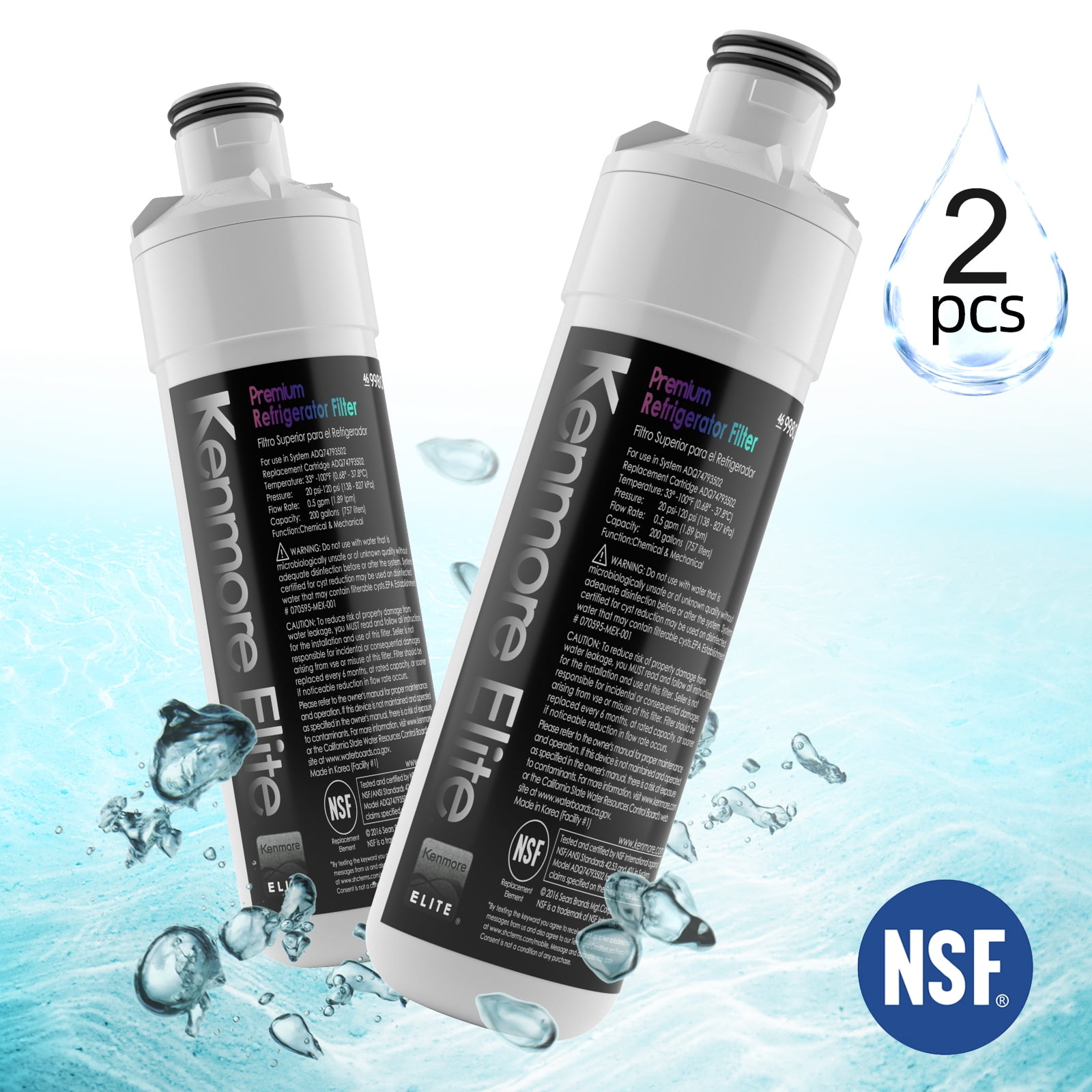 4 PCS Kenmore 9980 Replacement Refrigerator Water Filter for Kenmore