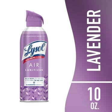 Lysol Air Sanitizer Spray for Air Sanitization and Bacterial Odor Elimination, Air Freshener Alternative, Lavender Sky Scent, 10 oz