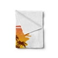 thumbnail image 2 of Beach Soft Flannel Fleece Blanket, Tropical Abstract Background with Palm Trees and Sunset Ocean Coastline, Cozy Plush for Indoor and Outdoor Use, 50" x 70", Orange Pale Blue Brown, by Ambesonne, 2 of 5