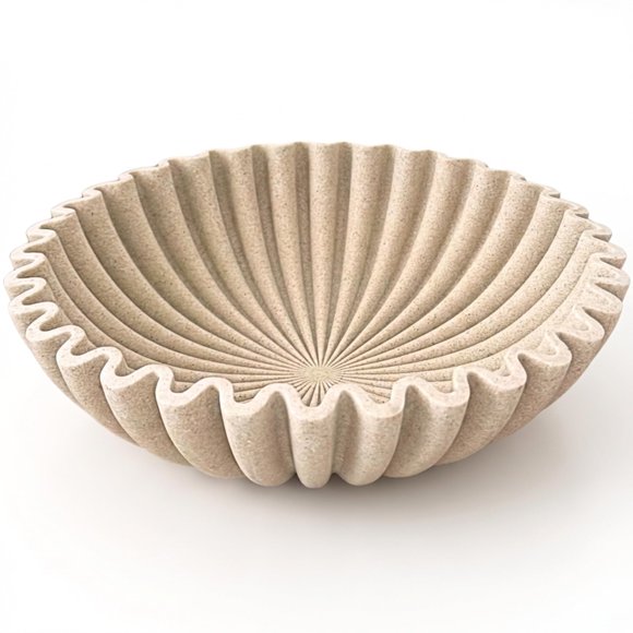 Cuenco decorativo OAKOA grande de resina beige para decoración del hogar